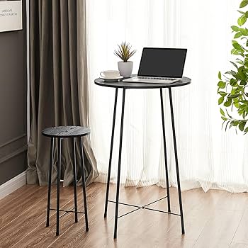 Amazon.com - VECELO 3 Piece Sets, Round Bistro Table and
